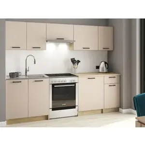 Kuchynský blok Emma, 240 cm, dub cremona/béžová kašmír% vyobraziť