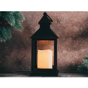 Lampáš s LED sviečkou 23 cm, čierna% vyobraziť