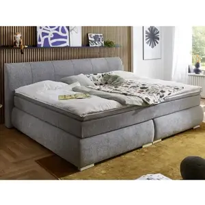 Veľká rodinná posteľ boxspring Cody 240x200 cm, holubia šedá látka% vyobraziť