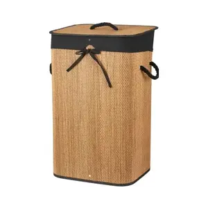 Kôš na prádlo 60 cm, bambus/čierna% vyobraziť