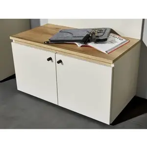 Predsieňová lavica s úložným priestorom Lime 70 cm, béžová kašmír/dub evoke% vyobraziť