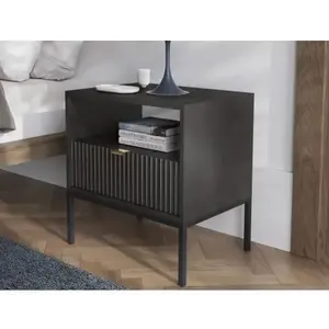 Nočný stolík Nova, černý% vyobraziť