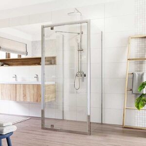Mereo Sprchovací kút Lima, štvorec do priestoru U, pivotový, 90x90x90 cm, chróm ALU, sklo Číre CK86823K vyobraziť