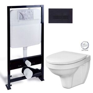 PRIM predstenový inštalačný systém s čiernym tlačidlom 20/0044 + WC CERSANIT DELFI + SOFT SEDADLO PRIM_20/0026 44 DE2 vyobraziť
