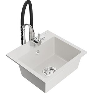 MEXEN/S - Milo granitový drez 1-miska vrátane batérie Aster, biela 6505-20-73450-07 vyobraziť