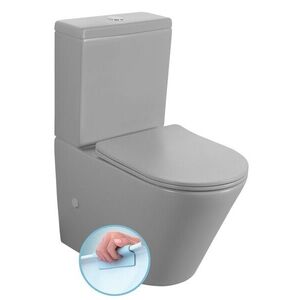 SAPHO - PACO kombi WC, Rimless, spodný/zadný odpad, sivá mat PC1012WRGR vyobraziť