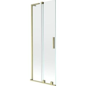MEXEN/S - Velar L dvojkrídlová posuvná vaňová zástena 70 x 150, transparent, zlatá kartáčovaná 896-070-003-01-55 vyobraziť
