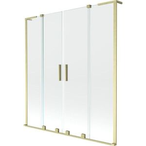 MEXEN/S - Velar L Duo dvojkrídlová posuvná vaňová zástena 140 x 150, transparent, zlatá kartáčovaná 896-140-003-02-55 vyobraziť