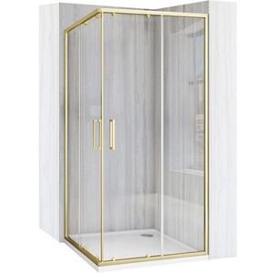 REA/S - Sprchovací kút City 90x90 Gold So sprchovou vaničkou Savoy black KPL-K6445 vyobraziť