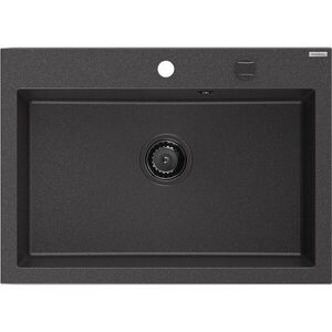 MEXEN/S - Elix granitový drez 1-miska 700 x 500 mm, čierna kropenatá, sifón čierna 6526701005-76-B vyobraziť