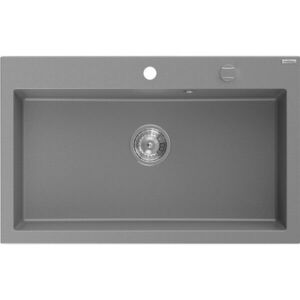 MEXEN - Elix granitový drez 1-miska 800 x 500 mm, sivý, sifón chróm 6527801005-71 vyobraziť