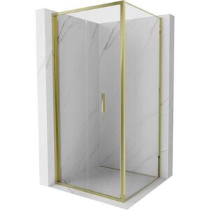 MEXEN/S - Exo sprchovací kút skladacie dvere 100 x 100, transparent, zlato 816-100-100-50-00 vyobraziť