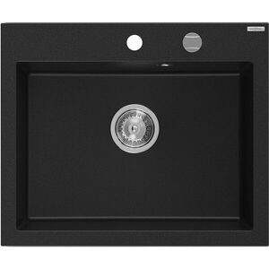 MEXEN - Elix granitový drez 1-miska 600 x 500 mm, čierna, sifón chróm 6525601005-77 vyobraziť