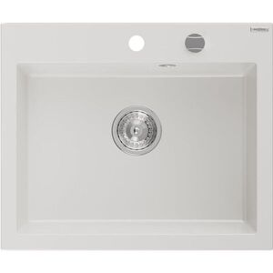 MEXEN - Elix granitový drez 1-miska 600 x 500 mm, biela, sifón chróm 6525601005-20 vyobraziť