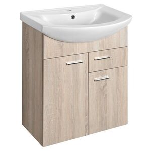 AQUALINE - ZOJA umývadlová skrinka 61, 5x74x32cm, 2x dvierka, 1x zásuvka, dub platin 51165 vyobraziť