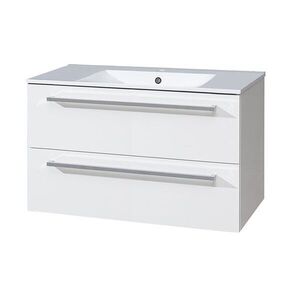 Mereo Bino, kúpeľňová skrinka s keramickým umývadlom 101 cm, biela CN662 vyobraziť