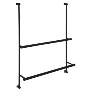 SAPHO - Závesný držiak uterákov na sprchovú zástenu 600x730x125, čierna mat 1301-09B vyobraziť