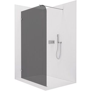 CERANO - Sprchová zástena Walk-in Orbis Round Ľ/P - 8 mm - okrúhla vzpera - chróm, grafitové sklo - 110x200 CER-978745 vyobraziť