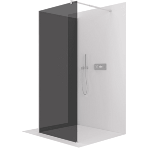 CERANO - Sprchová zástěna Walk-in Onyx Corner Round L/P - 8 mm - kulatá vzpěra - chrom, grafitové sklo - 110x90x200 CER-8050BD71765 vyobraziť