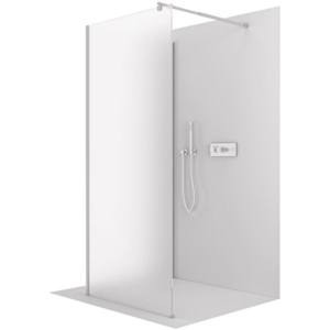 CERANO - Sprchová zástěna Walk-in Onyx Corner Round L/P - 8 mm - kulatá vzpěra - chrom, mléčné sklo - 90x110x200 CER-670655 vyobraziť