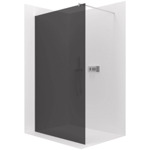 CERANO - Sprchová zástěna Walk-in Onyx Round L/P - 10 mm - kulatá vzpěra - chrom, grafitové sklo - 160x200 CER-8050BD8170 vyobraziť
