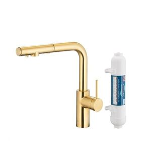KFA - Batéria Duero pure basic pull-out, filtrujúca s otočnou výtokovou armatúrou, brúsené svetlé zlato + filter hydro+ 6623-112-39 vyobraziť