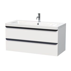 Koupelnová skříňka s umyvadlem Naturel Pavia 105x53x49 cm bílá mat černá úchytka PAVIA3105ZCE PAVIA3105ZCE vyobraziť