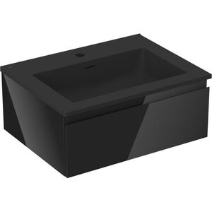 MEXEN/S - Orio kúpeľňová skrinka 60 cm s umývadlom Otis, 1 šuplík, čierna lesk/čierna mat 91A10-06023-1-BF70-W18M71 vyobraziť