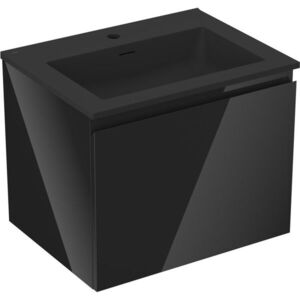 MEXEN/S - Orio kúpeľňová skrinka 60 cm s umývadlom Otis, 1 šuplík, čierna lesk/čierna mat 91A10-06047-1-BF70-W18M71 vyobraziť