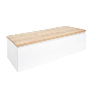 Kúpeľňová skrinka s krycou doskou SAT B-WAY 119x30x45 cm biela lesk BWAY120WDOAK BWAY120WDOAK vyobraziť