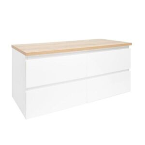 Kúpeľňová skrinka s krycou doskou SAT B-Way 119x50x45 cm biela lesk BWAY2120WDOAK BWAY2120WDOAK vyobraziť
