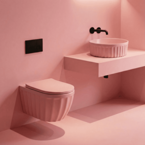 REA - Súprava: Závesná WC misa + Umývadlo na dosku Duo Sweet Pink Matt KPL-K3001 vyobraziť