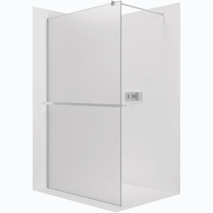 CERANO - Sprchová zástěna Walk-in Onyx Round L/P - 8 mm + polička/držák na ručníky - kulatá vzpěra - chrom, mléčné sklo - 70x200 CER-8050BD392 vyobraziť
