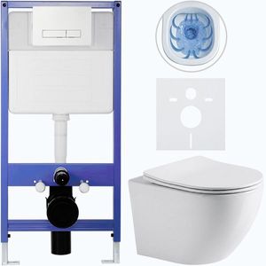 CERANO - Kompletný podomietkový WC set Lite/Cesso - biela lesklá - WC tlačidlo Slim, biele - predstenová inštalácia/sadrokartón - 49x36 CER-8050BD10 vyobraziť