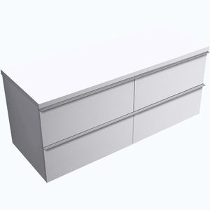 CERANO - Kúpeľňová skrinka Velora - biela matná, úchytka chrómová + doska pod umývadlo Navira Pro - 36 mm - 120x56, 6x46, 5 CER-668624 vyobraziť