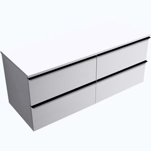 CERANO - Kúpeľňová skrinka Velora - biela matná, úchytka čierna + doska pod umývadlo Navira Slim - 18 mm - 120x54, 8x46, 5 CER-664714 vyobraziť