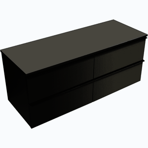 CERANO - Kúpeľňová skrinka Velora - čierna matná, úchytka čierna + doska pod umývadlo Navira Slim - 18 mm - 120x54, 8x46, 5 CER-664759 vyobraziť