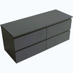 CERANO - Koupelnová skříňka Carole - antracitová + deska pod umyvadlo Navira Slim - 18 mm - 120x49, 8x46 CER-108566 vyobraziť