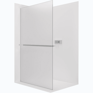 CERANO - Sprchová zástena Walk-in Crystal Ľ/P - 8 mm + polička/držiak na uteráky - bezvzperový systém - chróm, mliečne sklo - 90x200 CER-8050BD6886 vyobraziť