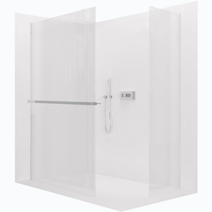 CERANO - Sprchová zástena Walk-in Crystal TL/P - 8 mm - bezvzperový systém + polička/držiak na uteráky - chróm, ryhované sklo - 80x60x200 CER-8050BD6556 vyobraziť