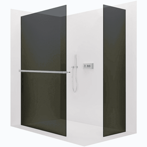 CERANO - Sprchová zástena Walk-in Crystal TL/P - 8 mm - bezvzperový systém + polička/držiak na uteráky - chróm, grafitové sklo - 110x90x200 CER-8050BD6304 vyobraziť