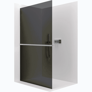CERANO - Sprchová zástěna Walk-in Crystal L/P - 10 mm + polička/držák na ručníky - bezvzpěrový systém - chrom, grafitové sklo - 110x200 CER-8050BD82746 vyobraziť