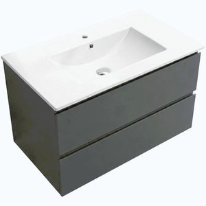 CERANO - Koupelnová skříňka Carole - antracitová + keramické umyvadlo Todo - bílá lesklá - 81x50x46, 5 CER-249098 vyobraziť