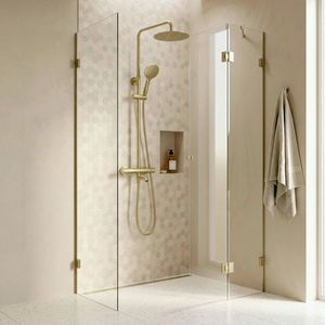 REA - Sprchová sada s termostatom LUNGO Diamond - Gold Brush REA-P8923 vyobraziť