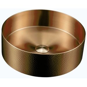 SAPHO - AURUM nerezové umývadlo na dosku, priemer 38cm, vrátane odtoku, tepaný kov, meď mat AU301-T vyobraziť