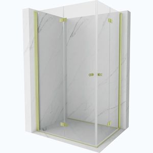 MEXEN/S - Mist-F Duo sprchovací kút skladacie dvere ľavá 95 x 80, transparent, zlato kefovaná 8A6-095L-080P-55-00 vyobraziť