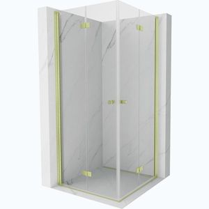 MEXEN/S - Mist-F Duo sprchovací kút skladacie dvere 95 x 95, transparent, zlato kartáčovaná 8A6-095L-095P-55-00 vyobraziť