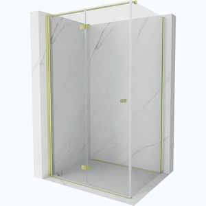 MEXEN/S - Mist-F sprchovací kút skladacie dvere ľavá 95 x 85, transparent, zlato kartáčovaná 8A6T-095-085-55-00-L vyobraziť