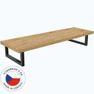 CERANO - Deska pod umyvadlo Adele + 2 konzole pod desku - dub zlatý Craft - konzole černá - 100, 2x1, 8x45, 3 CER-219092 vyobraziť