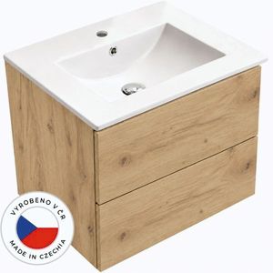 CERANO - Koupelnová skříňka Adele - dub zlatý Craft + keramické umyvadlo Todo - bílá lesklá - 71x61, 7x46, 5 CER-475597 vyobraziť